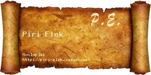 Piri Elek névjegykártya